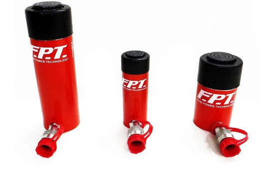 CILINDRO SEMPLICE EFFETTO, RITORNO A MOLLA 10 TON. CORSA 160MM  DIAMETRO ESTERNO 57 MM ALTEZZA 232 MM CHIUSO