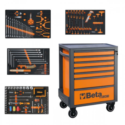 CARRELLO BETA RSC24 CON 7 CASSETTI E INCLUSI 224 UTENSILI AUTOMOTIVE