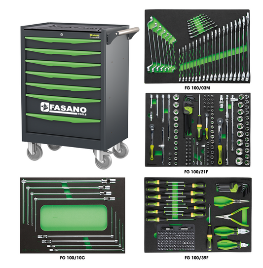 Carrello Portautensili Fasano FG 100 - 7 Cassetti con 224 Utensili Professionali