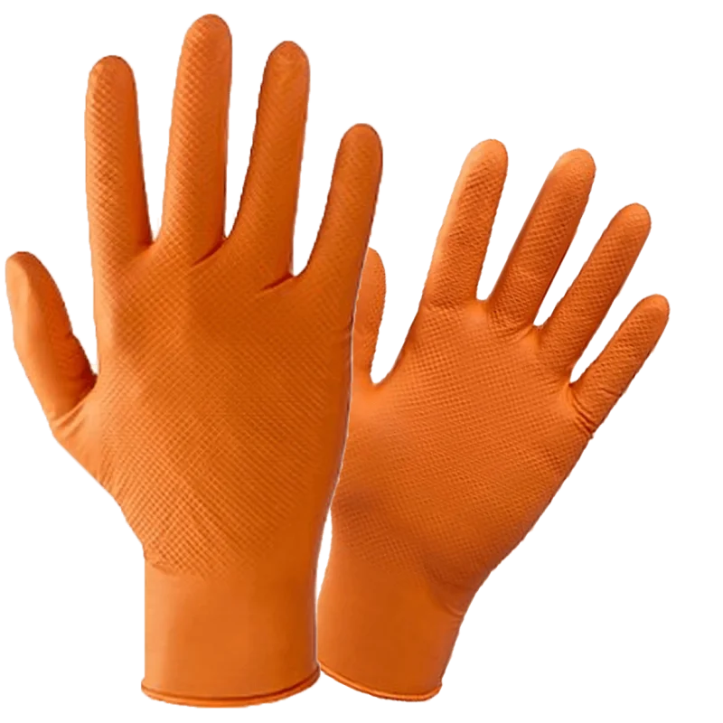 CONF.50PZ GUANTI NITRILE ARANCIO ROBUSTI