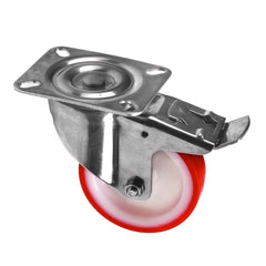 RUOTA DY1P/2 SUPPORTO PIASTRA GIREVOLE  C/FRENO Ø 63 RIVESTITO POLIURETANO