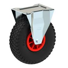 RUOTA PNBF 260 COLORE ROSSO CON SUPPORTO FISSO PNEUMATICA