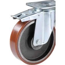 RUOTA VULKOLLAN SUPPORTO GIREVOLE PIU' FRENO Ø 175X40 COD.NAGP/2F