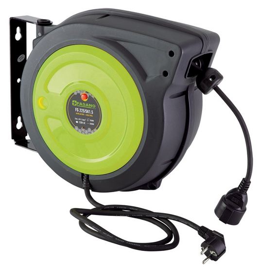 Arrotolatore Automatico Professionale 15mt FASANO FG 225/SK1.5 - Cavo 3Gx1,5mm² con Presa Schuko