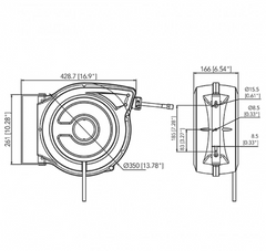 Arrotolatore Aria Compressa Professionale Fasano FG 385/AR15 | 15mt - Tubo Ø 10mm con Riavvolgimento Sicuro