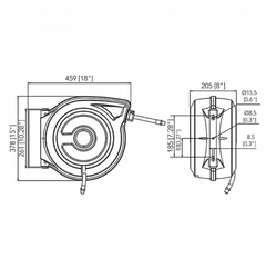 Arrotolatore Aria Compressa Professionale Fasano FG 385/AR15 | 15mt - Tubo Ø 10mm con Riavvolgimento Sicuro
