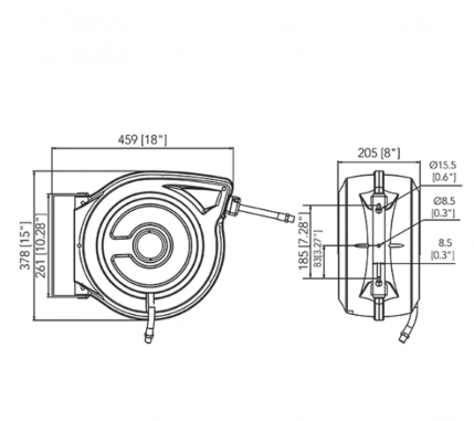 Avvolgitubo Aria Compressa Professionale Fasano FGA 383/AR15 - 15 Metri con Rientro Automatico