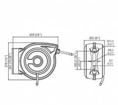 Avvolgitubo Aria Compressa Professionale Fasano FGA 383/AR15 - 15 Metri con Rientro Automatico