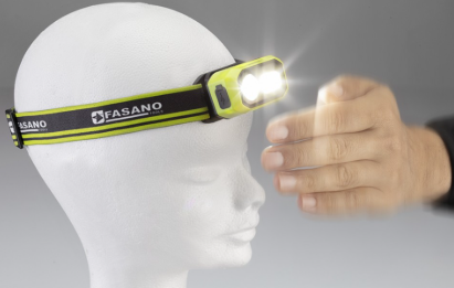 Lampada da Testa LED Ricaricabile Fasano – 480 Lumen con Sensore di Movimento e Calamita – Professionale