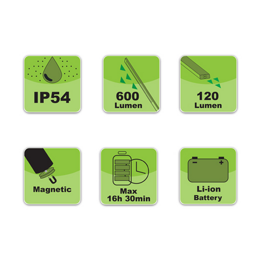 Lampada LED Professionale Fasano FG 211 - Ultra Sottile (11mm), 600 Lumen, Magnetica e Ricaricabile